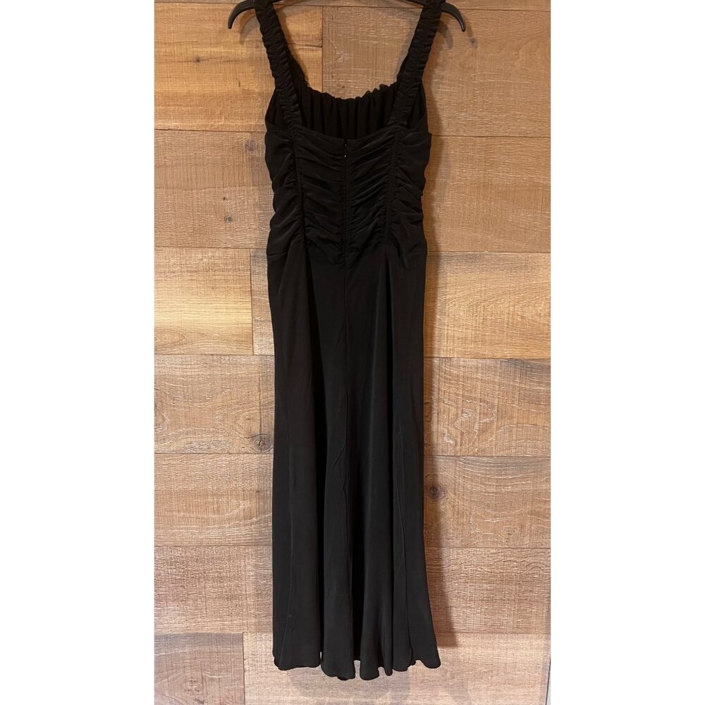 STAUD Nic Ruched Sleeveless black Silk Maxi Dress SIZE 4 - Picture 6 of 9